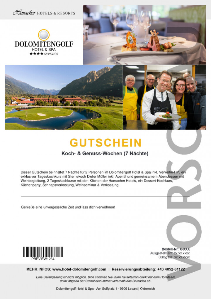 Koch- & Genuss-Wochen (7 Nächte)