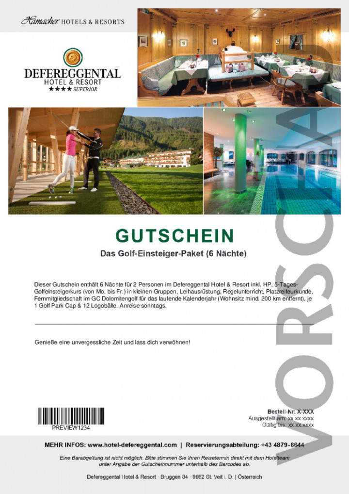 Das Golf-Einsteiger-Paket (6 Nächte)